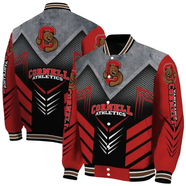 cornell big red arrow layer red black varsity jacket fashion forward.webp