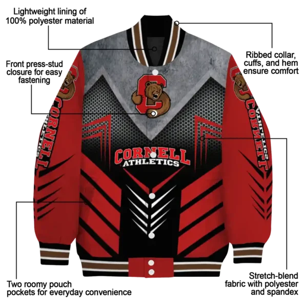cornell big red arrow layer red black varsity jacket new arrival.webp