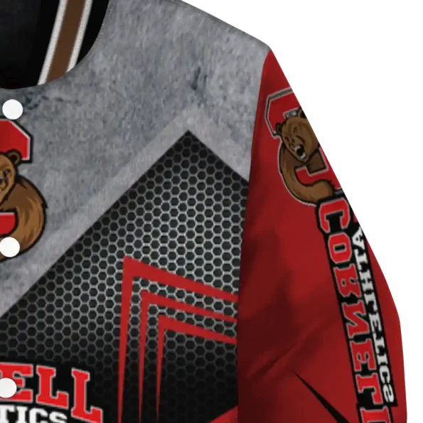 cornell big red arrow layer red black varsity jacket premium grade.webp