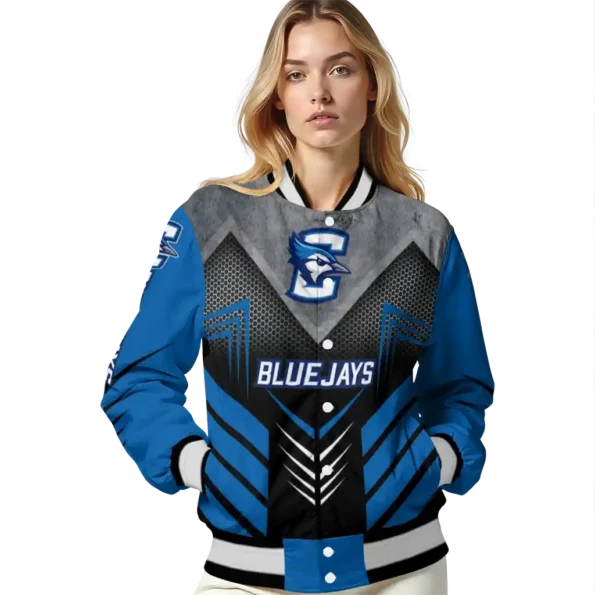 creighton bluejays arrow layer blue black varsity jacket latest model.webp