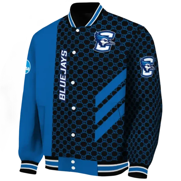 creighton bluejays triple side stripes blue black varsity jacket best selling