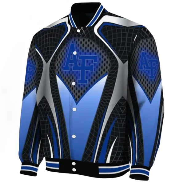 custom air force falcons mesh chest grey black varsity jacket best selling