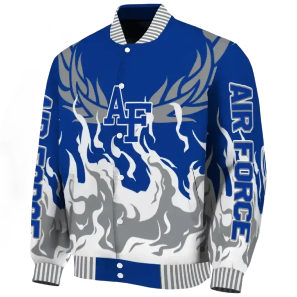 custom air force falcons winged blaze blue white varsity jacket best selling