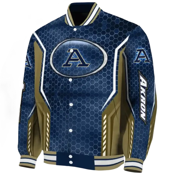 custom akron zips power plate blue varsity jacket best selling