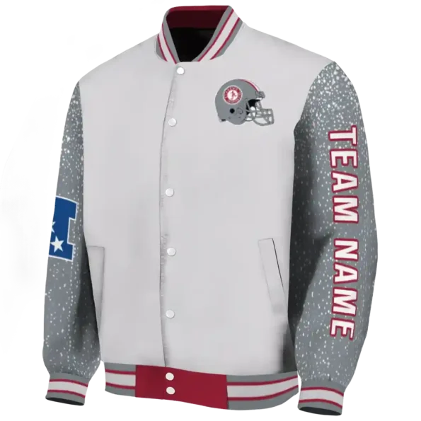 custom alabama crimson tide speckled arms crimson gray varsity jacket best selling