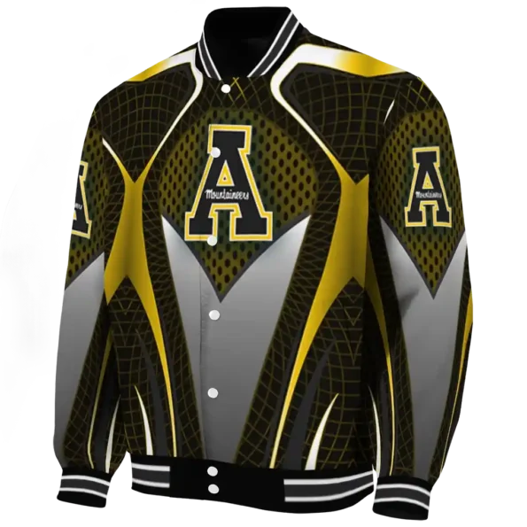 custom appalachian state mountaineers mesh chest gold black varsity jacket best selling