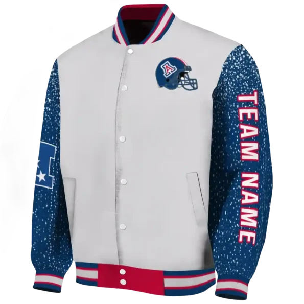 custom arizona wildcats speckled arms red gray varsity jacket best selling