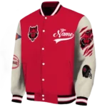 custom arkansas state red wolves wildcat pawprint scarlet nude varsity jacket best selling.webp