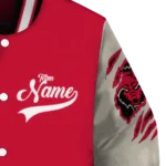 custom arkansas state red wolves wildcat pawprint scarlet nude varsity jacket best selling.webp