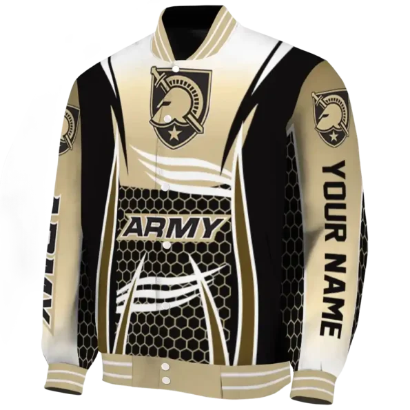 custom army black knights mesh effect gold black varsity jacket best selling