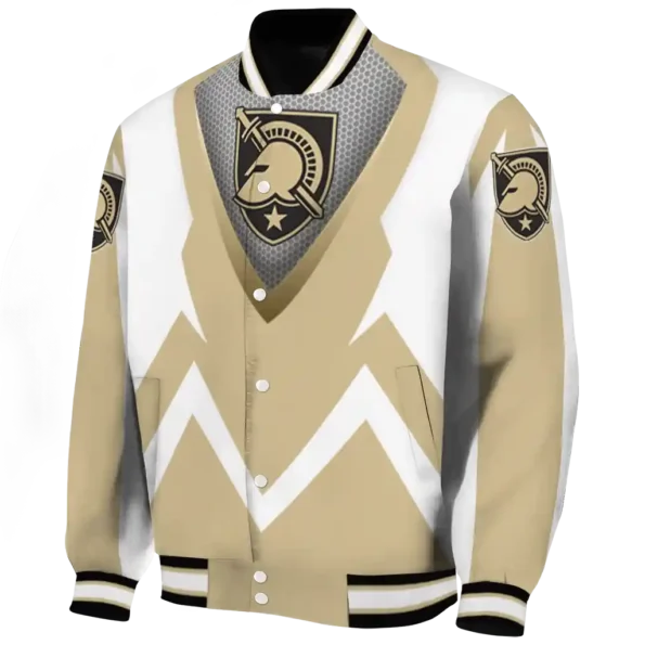 custom army black knights v stripes gold white varsity jacket best selling