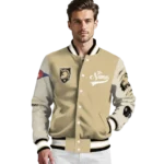 custom army black knights wildcat pawprint gold nude varsity jacket best selling.webp