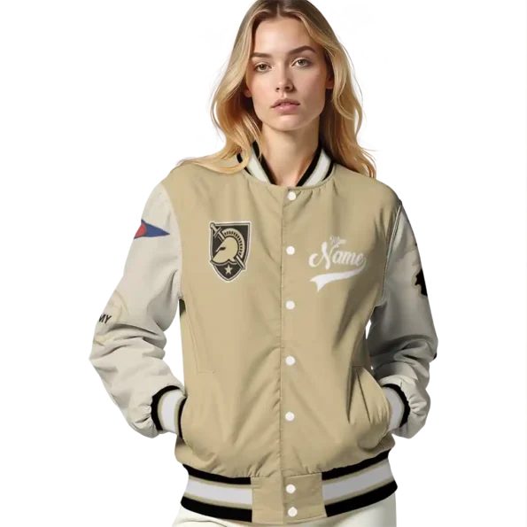 custom army black knights wildcat pawprint gold nude varsity jacket latest model.webp