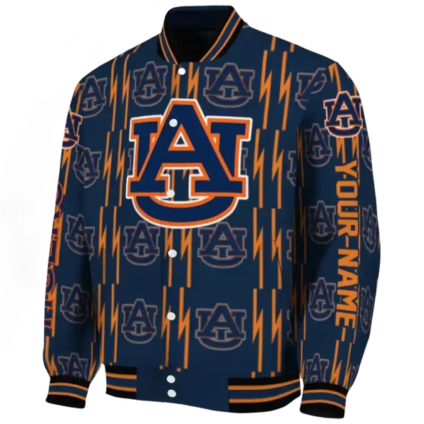 custom auburn tigers bolt stripe navy blue varsity jacket best selling