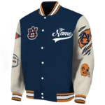 custom auburn tigers wildcat pawprint navy blue nude varsity jacket best selling.webp