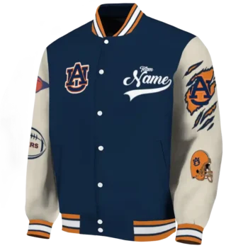 custom auburn tigers wildcat pawprint navy blue nude varsity jacket best selling.webp