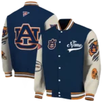 custom auburn tigers wildcat pawprint navy blue nude varsity jacket best selling.webp