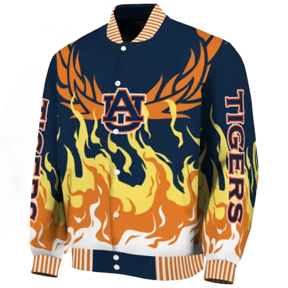 custom auburn tigers winged blaze navy blue white varsity jacket best selling