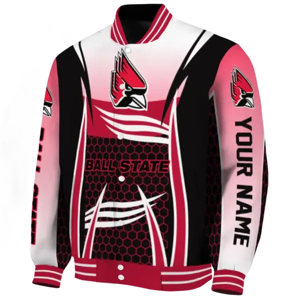 custom ball state cardinals mesh effect red black varsity jacket best selling