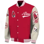 custom ball state cardinals wildcat pawprint red nude varsity jacket best selling.webp