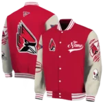 custom ball state cardinals wildcat pawprint red nude varsity jacket best selling.webp