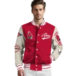 custom ball state cardinals wildcat pawprint red nude varsity jacket best selling.webp