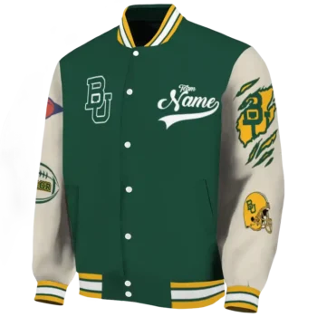 custom baylor bears wildcat pawprint green nude varsity jacket best selling.webp