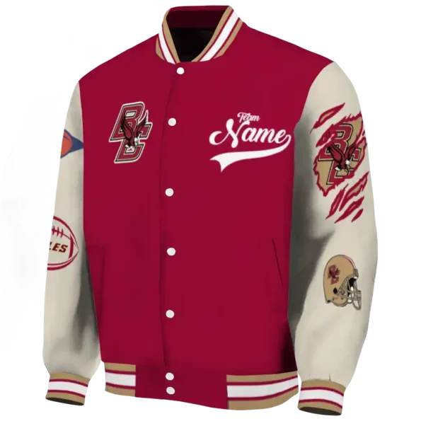 custom boston college eagles wildcat pawprint maroon nude varsity jacket best selling.webp