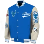 custom buffalo bulls wildcat pawprint royal blue nude varsity jacket best selling.webp