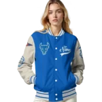 custom buffalo bulls wildcat pawprint royal blue nude varsity jacket best selling.webp