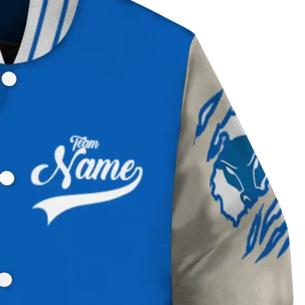 custom buffalo bulls wildcat pawprint royal blue nude varsity jacket premium grade.webp