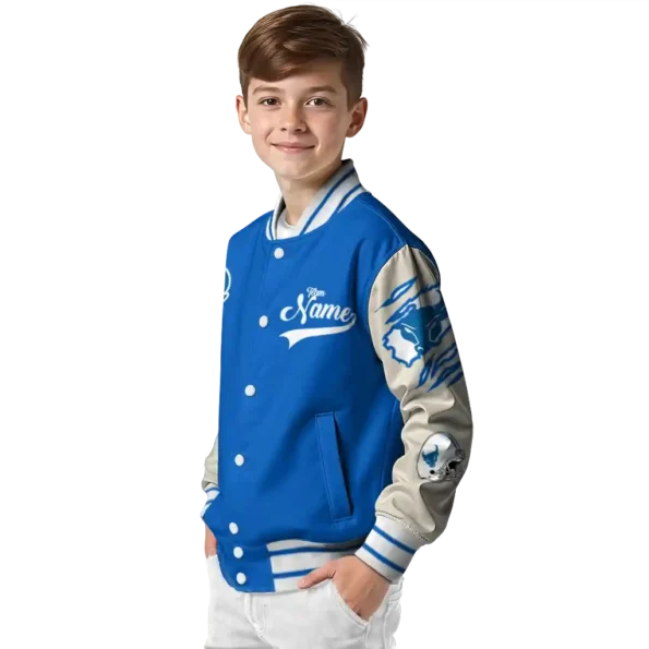custom buffalo bulls wildcat pawprint royal blue nude varsity jacket trendy.webp