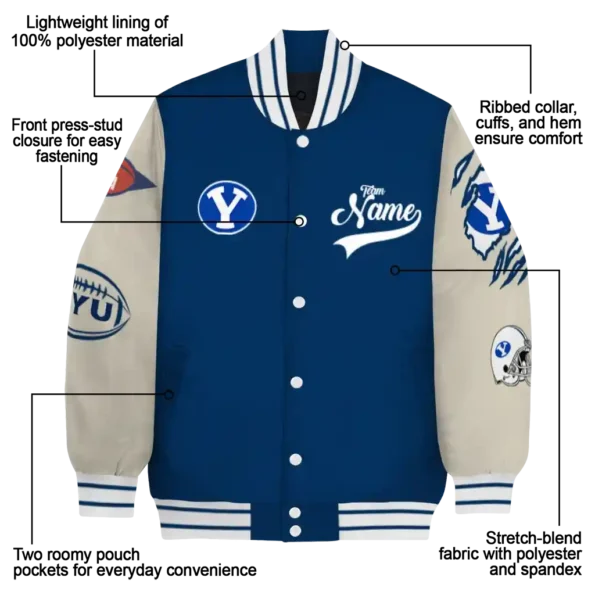 custom byu cougars wildcat pawprint blue nude varsity jacket new arrival.webp