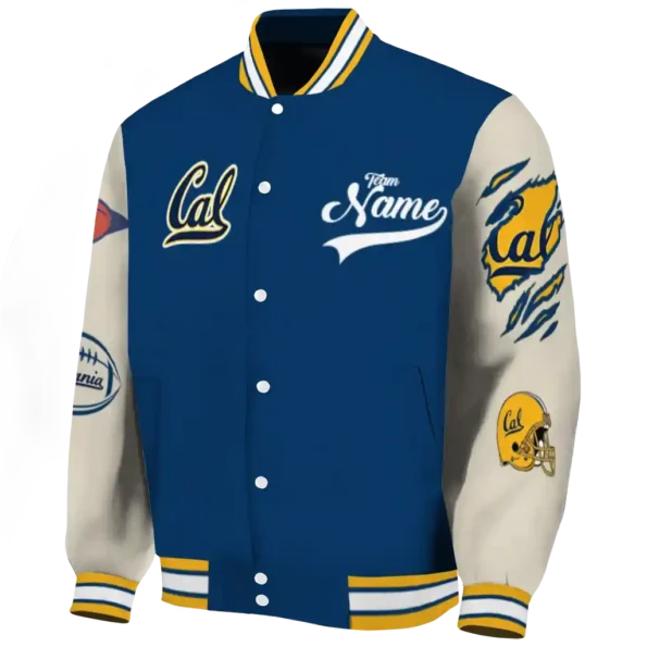 custom california golden bears wildcat pawprint blue nude varsity jacket best selling.webp