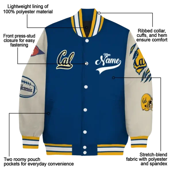 custom california golden bears wildcat pawprint blue nude varsity jacket new arrival.webp