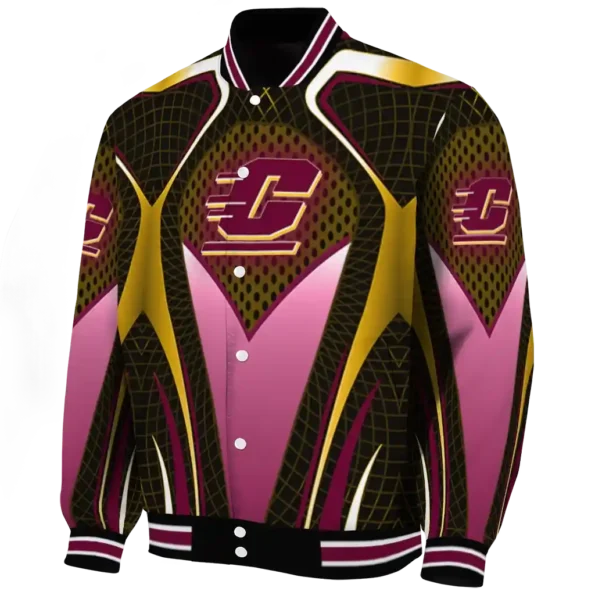 custom central michigan chippewas mesh chest gold black varsity jacket best selling
