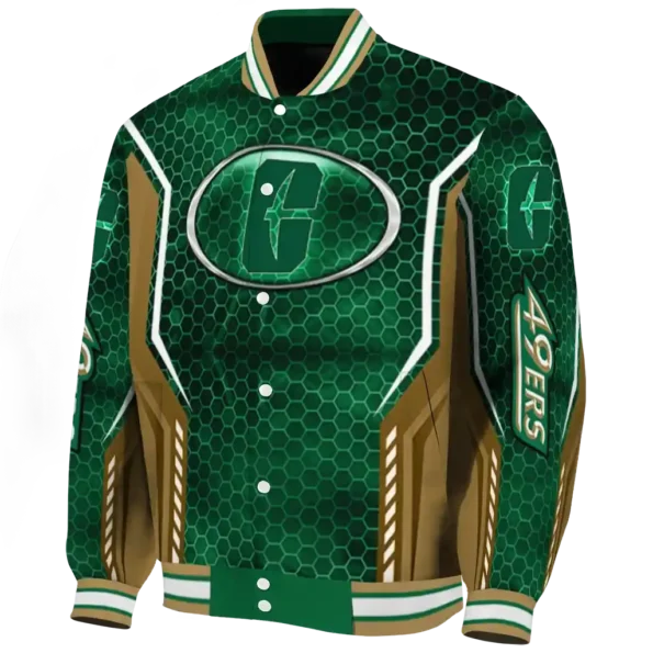 custom charlotte 49ers power plate green varsity jacket best selling