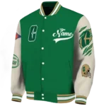 custom charlotte 49ers wildcat pawprint green nude varsity jacket best selling.webp