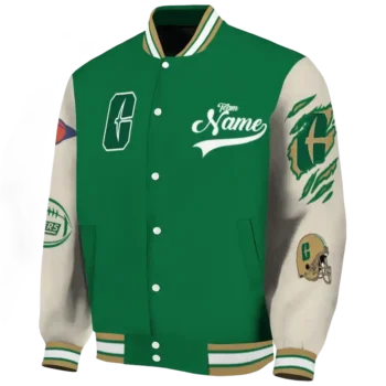 custom charlotte 49ers wildcat pawprint green nude varsity jacket best selling.webp