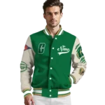custom charlotte 49ers wildcat pawprint green nude varsity jacket best selling.webp