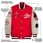 custom cincinnati bearcats wildcat pawprint red nude varsity jacket best selling.webp