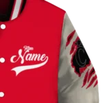 custom cincinnati bearcats wildcat pawprint red nude varsity jacket best selling.webp