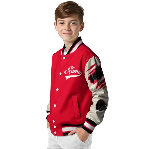 custom cincinnati bearcats wildcat pawprint red nude varsity jacket trendy.webp