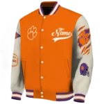 custom clemson tigers wildcat pawprint orange nude varsity jacket best selling.webp