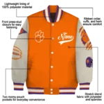 custom clemson tigers wildcat pawprint orange nude varsity jacket best selling.webp