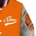 custom clemson tigers wildcat pawprint orange nude varsity jacket best selling.webp