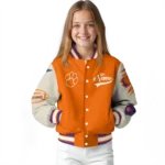 custom clemson tigers wildcat pawprint orange nude varsity jacket best selling.webp