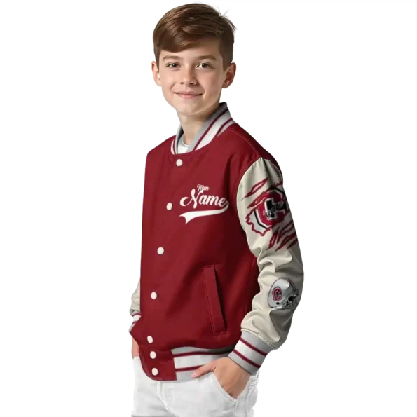 custom colgate raiders wildcat pawprint maroon nude varsity jacket trendy.webp