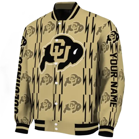 custom colorado buffaloes bolt stripe gold varsity jacket best selling