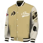 custom colorado buffaloes wildcat pawprint gold nude varsity jacket best selling.webp